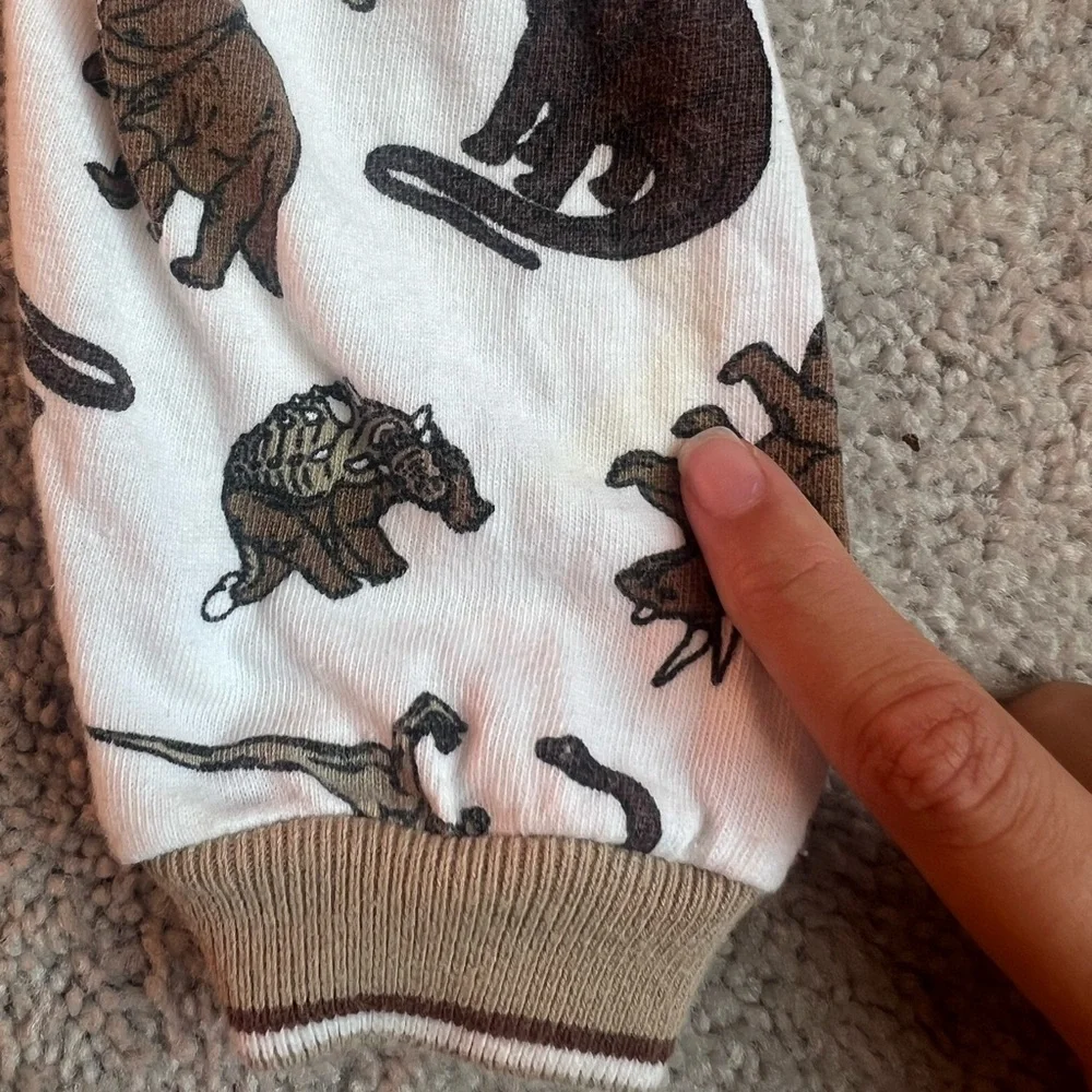 Little Rebels Tan Corduroy Dinosaur Overall Set
